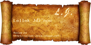 Lellek János névjegykártya