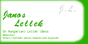 janos lellek business card